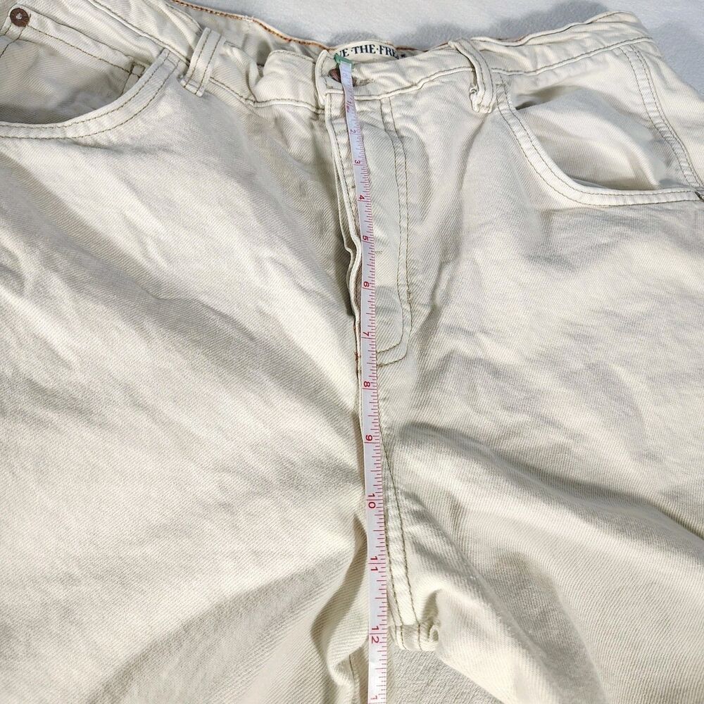 We The Free Women’s Jeans 32 Cream Milk Good Luck Mid-rise Barrel Baggy Loose - Picture 12 of 12